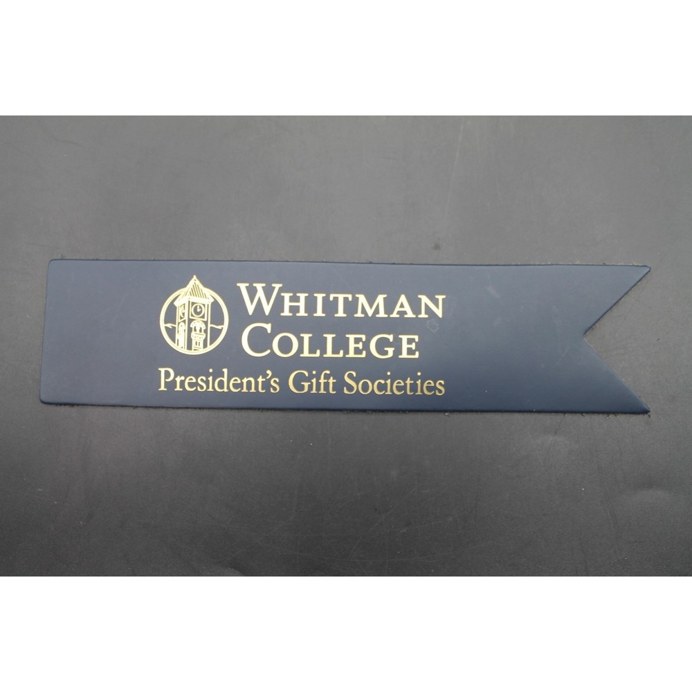 Vintage Whitman College President's Gift Societies Leather Bookmark Walla Walla